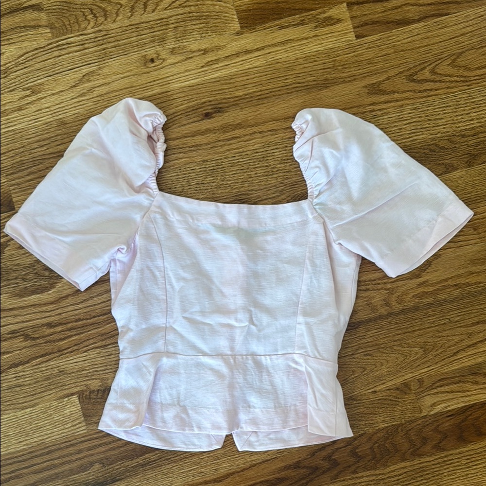 Women's Pink Puff Sleeve Top - Picture 2 of 3